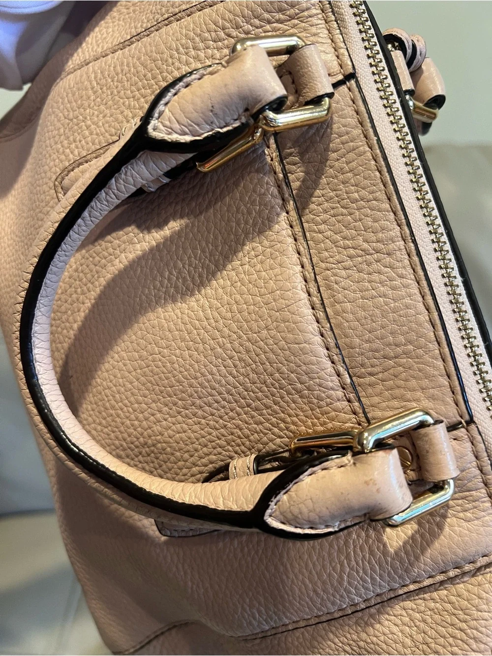 Michael Kors Ciara Pebbled Leather Bag Messenger Crossbody Medium Pink Blush